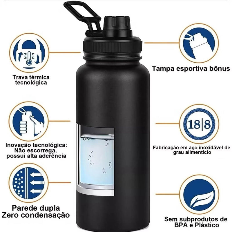 Garrafa Térmica 1000ml Com Alça Paracord