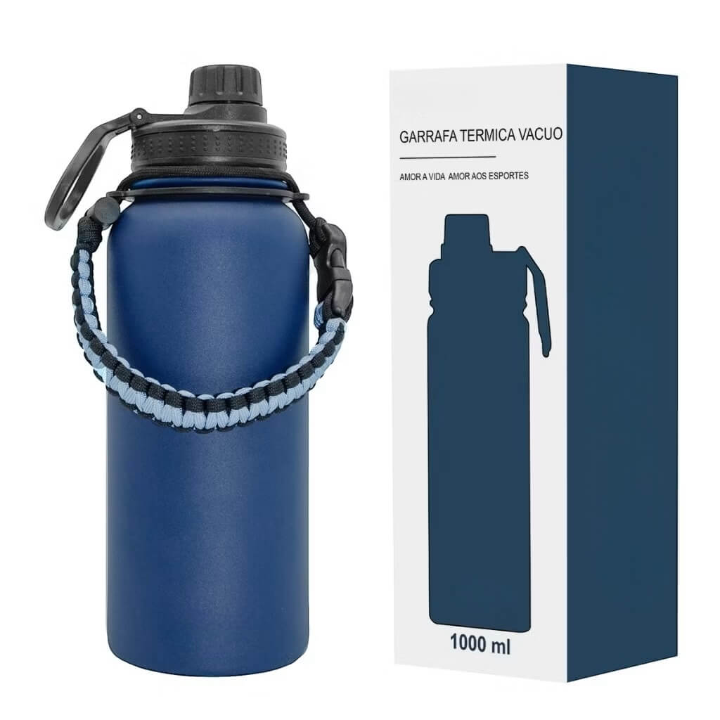 Garrafa Térmica 1000ml Com Alça Paracord