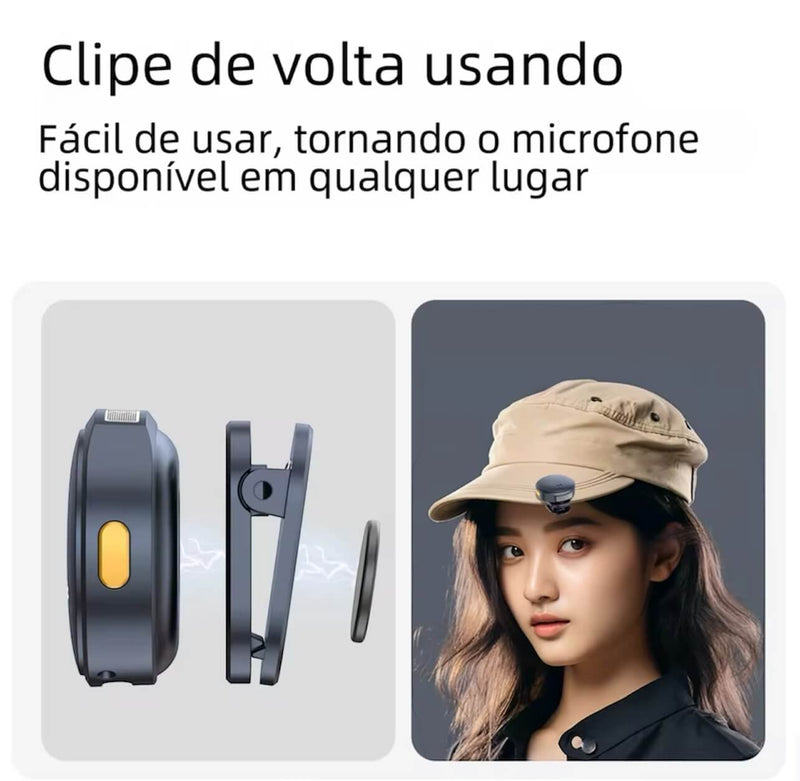 Mini Microfone Sem Fio Magnético