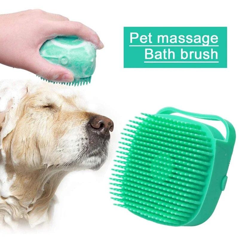 Escova de Banho para Cães com Dispensador de Shampoo